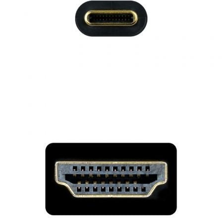 Cable Conversor Nanocable 10.15.5105/ USB Tipo-C Macho - HDMI Macho/ 5m/ Negro