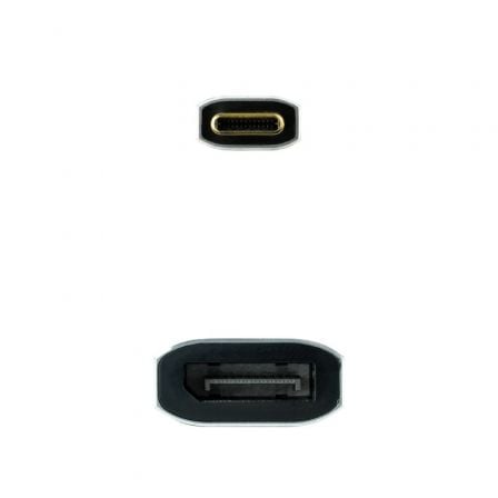 Cable Conversor Nanocable 10.16.4104-G/ USB Tipo-C Macho - DisplayPort Hembra/ 15cm/ Gris