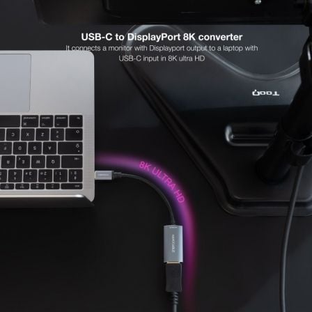 Cable Conversor Nanocable 10.16.4104-G/ USB Tipo-C Macho - DisplayPort Hembra/ 15cm/ Gris