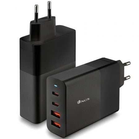 Cargador de Pared GaN NGS Bud 100W/ 2xUSB Tipo-C/ 2xUSB/ 100W