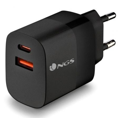 Cargador de Pared GaN NGS Bud 33W/ 1xUSB Tipo-C/ 1xUSB/ 33W