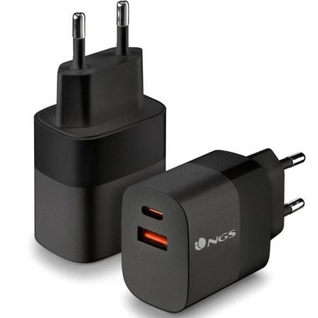 Cargador de Pared GaN NGS Bud 45W/ 1xUSB Tipo-C/ 1xUSB/ 45W