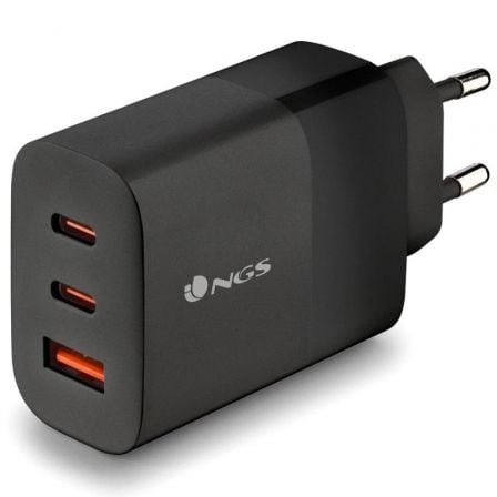Cargador de Pared GaN NGS Bud 65W/ 2xUSB Tipo-C/ 1xUSB/ 65W
