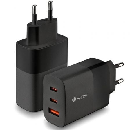Cargador de Pared GaN NGS Bud 65W/ 2xUSB Tipo-C/ 1xUSB/ 65W