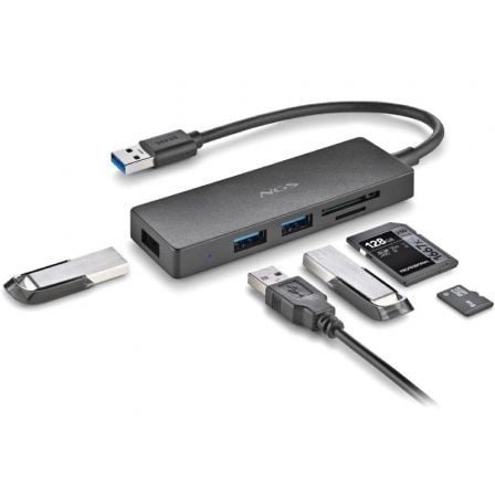 Hub USB NGS IHUB READER/ 3xUSB 3.0/ 1xLector de Tarjetas