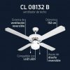 Ventilador de Techo Orbegozo CL 08132 B/ 60W/ 4 Aspas 132cm/ 3 velocidades