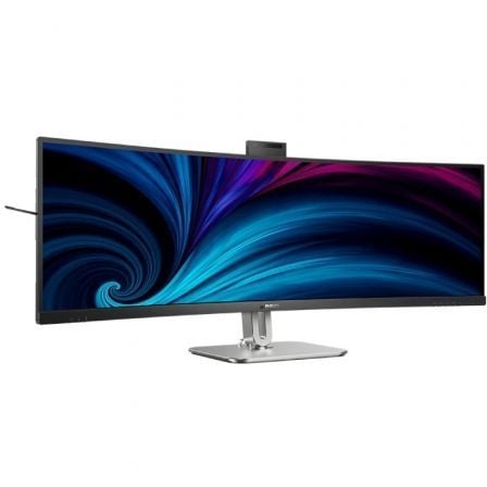 Monitor Profesional Ultraparonámico Curvo Philips 49B2U6903CH 48.8"/ Dual QHD/ Multimedia/ Regulable en altura/ Webcam/ Negro