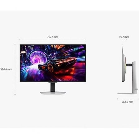 Monitor Gaming Samsung Odyssey OLED G8 S32FG812SU 32"/ 4K/ 0.03ms/ 240Hz/ Regulable en Altura/ Plata