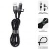 Cable USB 2.0 Tipo-C Subblim Top 4 en 1/ USB Tipo-C Macho - USB Macho/ USB Tipo-C Macho - Lightning Macho/ Hasta 60W/ 480Mbps/ 1m/ Negro