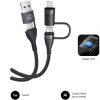 Cable USB 2.0 Tipo-C Subblim Top 4 en 1/ USB Tipo-C Macho - USB Macho/ USB Tipo-C Macho - Lightning Macho/ Hasta 60W/ 480Mbps/ 1m/ Negro