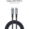 Cable USB 4.0 Tipo-C Subblim Cable High/ USB Tipo-C Macho - USB Tipo-C Macho/ Hasta 240W/ 1.5m/ Negro
