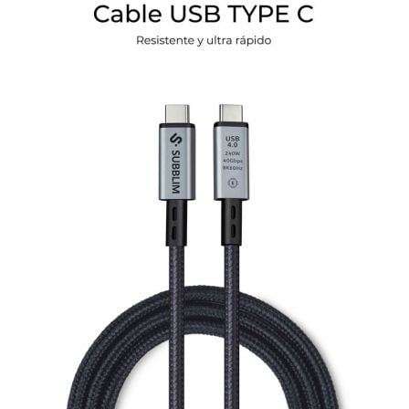 Cable USB 4.0 Tipo-C Subblim Cable High/ USB Tipo-C Macho - USB Tipo-C Macho/ Hasta 240W/ 1.5m/ Negro