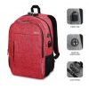 Mochila Subblim Urban Lock para Portátiles hasta 16"/ Puerto USB/ Antirrobo/ Roja