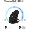 Ratón Vertical Inalámbrico por Bluetooth/ 2.4GHz Subblim Glide Vertical Ergo Dual Battery/ Batería Recargable/ Hasta 1600 DPI/ Negro