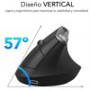 Ratón Ergonómico Inalámbrico por Bluetooth/ 2.4GHz Subblim Nature Vertical Ergo Dual Battery/ Batería Recargable/ Hasta 4000 DPI/ Negro