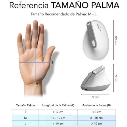 Ratón Vertical Inalámbrico por Bluetooth/ 2.4GHz Subblim Nature Vertical Ergo Dual Battery/ Batería Recargable/ Hasta 4000 DPI/ Blanco