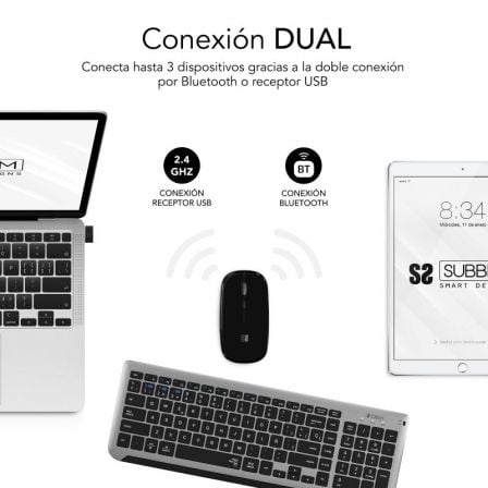 Teclado y Ratón Inalámbrico Subblim Combo Dual Prestige Extendido