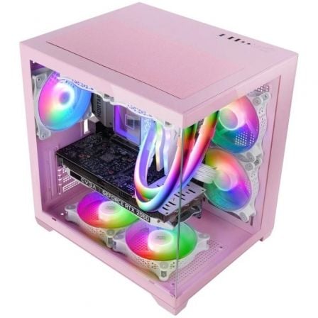 Caja Gaming Minitorre Mars Gaming MC-VIEW2/ Rosa