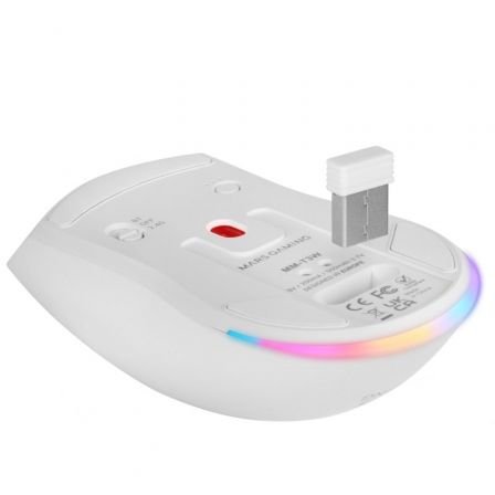 Ratón Gaming Inalámbrico Mars Gaming MM-T3/ Batería recargable/ Hasta 14400 DPI/ Blanco