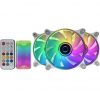 Pack 3 Ventiladores Mars Gaming MF-3DKITW/ 12cm + HUB + Mando a Distancia/ ARGB/ Blanco