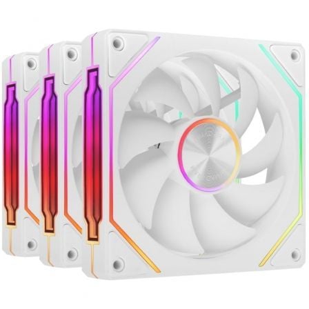 Pack 3 Ventiladores Mars Gaming MF-LINKFINITYKIT2/ 12cm/ ARGB/ Blanco