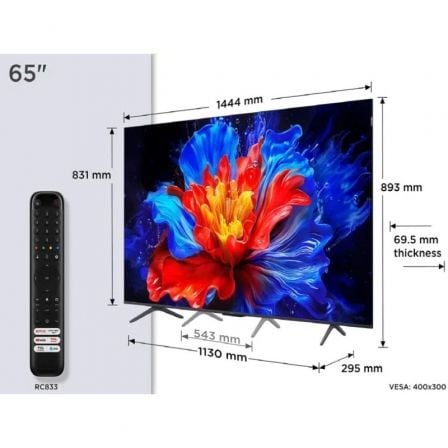 Televisor TCL QLED 65P8K 65"/ Ultra HD 4K/ Smart TV/ WiFi