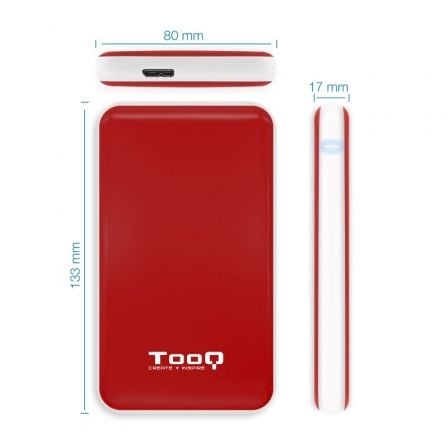 Caja Externa para Disco Duro de 2.5" TooQ TQE-2528R/ USB 3.1/ Sin tornillos