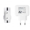 Cargador de Pared TooQ TQWC-1S02WT/ 2xUSB/ 17W