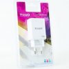 Cargador de Pared GaN TooQ TQWC-GANQCPD45WT/ 1xUSB Tipo-C/ 1xUSB/ 45W