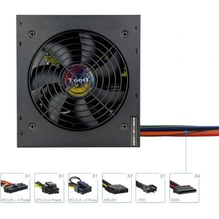 Fuente de Alimentación TooQ TQAPOLO-600SP/ 600W/ Ventilador 14cm