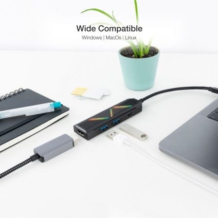 Docking USB Tipo-C Nanocable 10.16.0401/ 2xUSB/ 1xUSB Tipo-C PD/ 1xHDMI 2.0