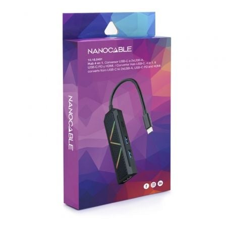 Docking USB Tipo-C Nanocable 10.16.0401/ 2xUSB/ 1xUSB Tipo-C PD/ 1xHDMI 2.0