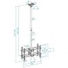 Soporte de Techo Giratorio/ Inclinable/ Nivelable TooQ LPCE2286TSLI-XL-B para 2 TV de 43-86"/ hasta 100kg