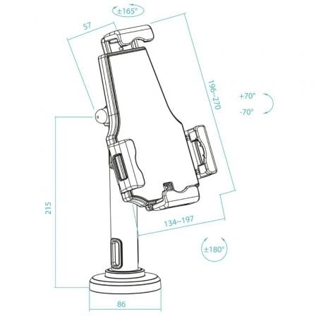 Soporte de Mesa/Pared para Smartphone/Tablet TooQ TQTDS0812/ Antirrobo/ Negro