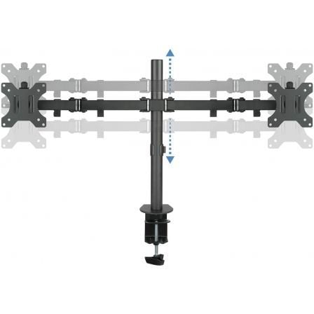 Soporte de Mesa para 2 Monitores TooQ DB1232TN-B/ Giratorio/ Inclinable/ hasta 8kg
