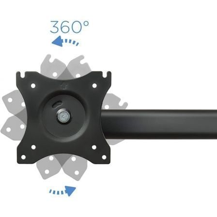 Soporte de Mesa para 3 Monitores TooQ DB1327TN-B/ Giratorio/ Inclinable/ hasta 8kg