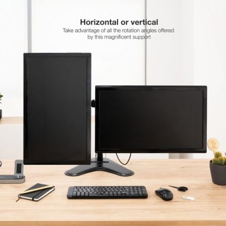 Soporte de Sobremesa para 2 Monitores TooQ DB1702TN-B/ Giratorio/ Inclinable/ hasta 9kg