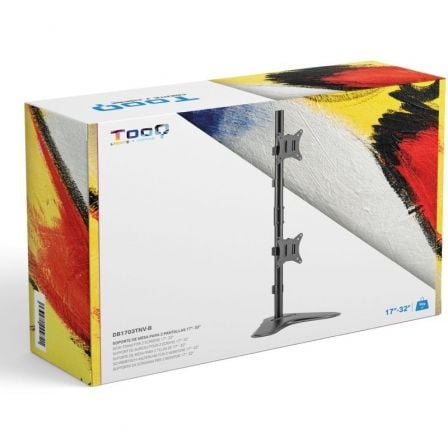 Soporte de Sobremesa para 2 Monitores TooQ DB1703TNV-B/ Giratorio/ Inclinable/ hasta 9kg