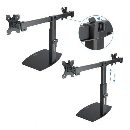 Soporte de Sobremesa para 2 Monitores TooQ DB1727TN-B/ Giratorio/ Inclinable/ hasta 6kg