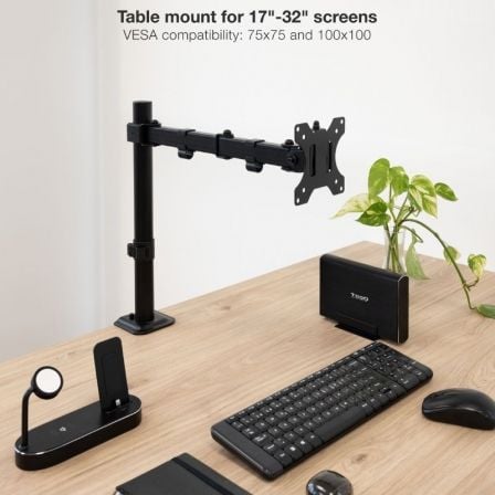 Soporte de Mesa para Monitor TooQ DB1801TN-B/ Giratorio/ Inclinable/ hasta 8kg