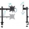 Soporte de Mesa para 2 Monitores TooQ DB1802TN-B/ Giratorio/ Inclinable/ hasta 8kg