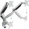 Soporte de Mesa para 2 Monitores TooQ DB3132TNR-S/ Giratorio/ Inclinable/ hasta 9kg