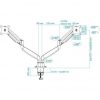 Soporte de Mesa para 2 Monitores TooQ DB3132TNR-S/ Giratorio/ Inclinable/ hasta 9kg