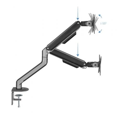 Soporte de Mesa para Monitor TooQ DB4032TNR-G/  Giratorio/ Inclinable/ hasta 9kg