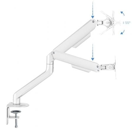Soporte de Mesa para Monitor TooQ DB4032TNR-W/ Giratorio/ Inclinable/ hasta 9kg