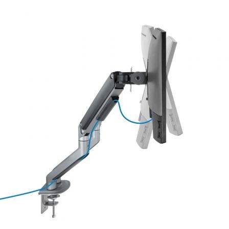Soporte de Mesa para 2 Monitores TooQ DB4132TNR-G/ Giratorio/ Inclinable/ hasta 9kg