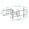 Soporte de Pared Giratorio/ Inclinable/ Nivelable TooQ LP3790TN-B para TV de 43-90"/ hasta 75kg