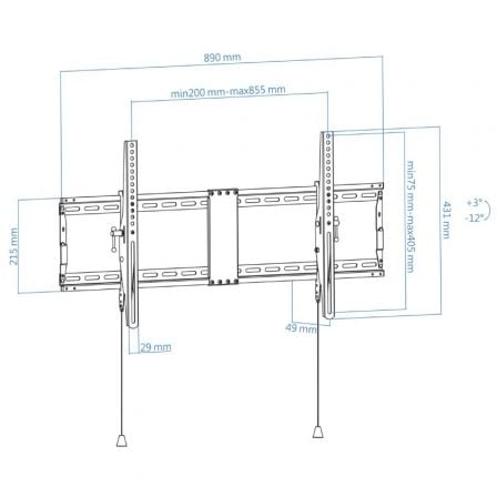 Soporte de Pared Inclinable TooQ LP4391T-B para TV de 43-90"/ hasta 70kg