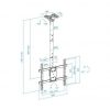 Soporte de Techo Giratorio/ Inclinable/ Nivelable TooQ LPCE1186TSLI-B para TV de 43-86"/ hasta 60kg