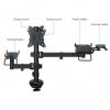 Soporte de Mesa para 2 Monitores, TPV, Impresora, Términal y Lector TooQ TQPM0002/ Giratorio/ Inclinable/ hasta 9kg